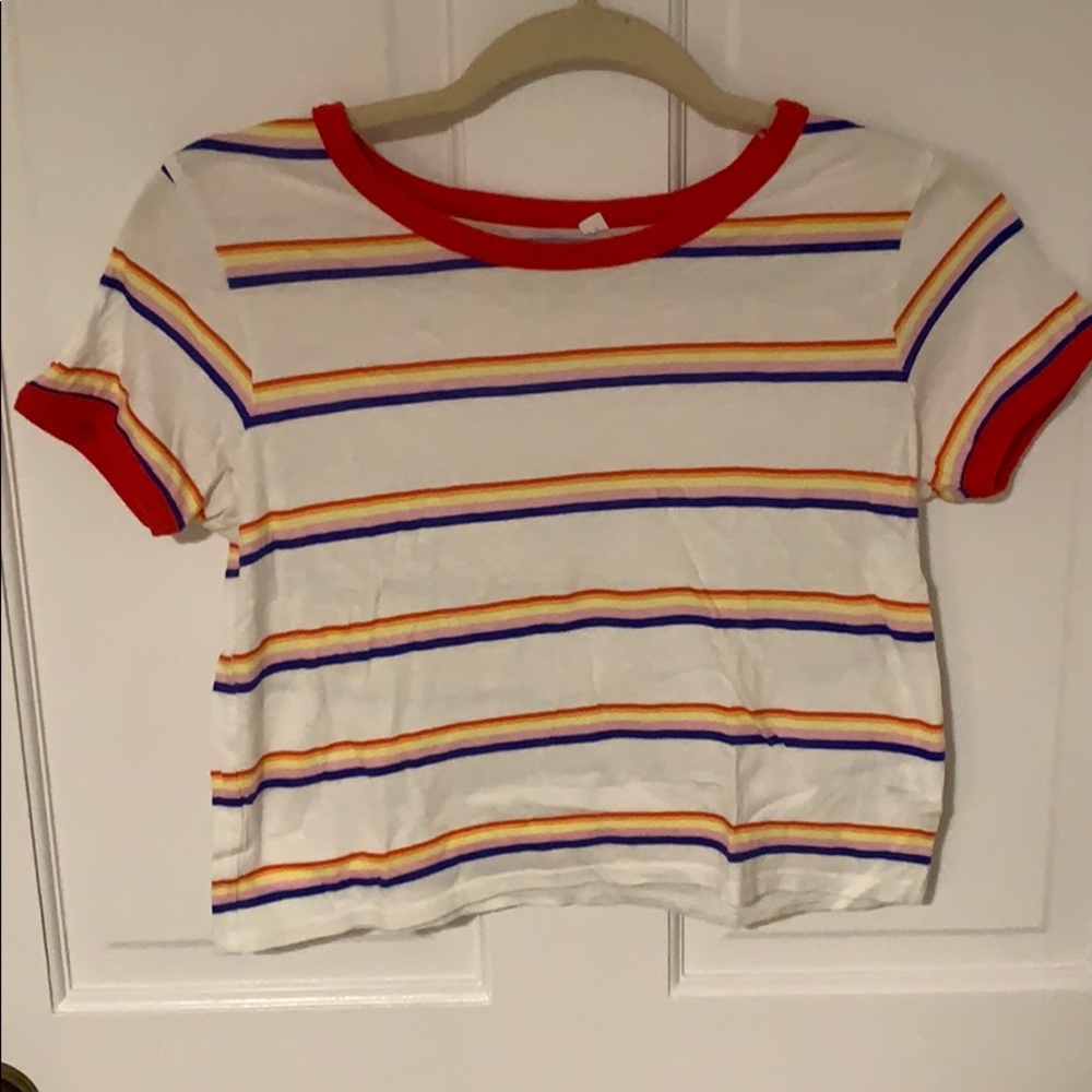 Pacsun rainbow cropped tee